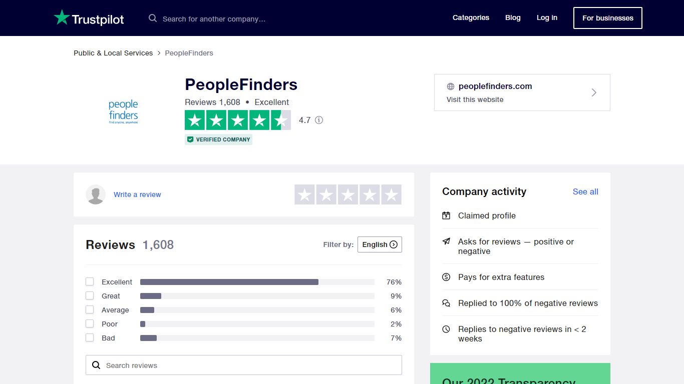 Read Customer Service Reviews of peoplefinders.com - Trustpilot